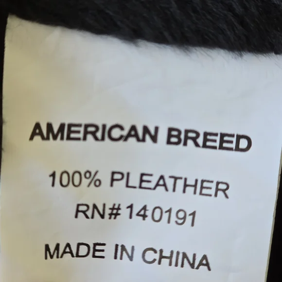 American Breed Mens Faux Leather Motorcycle Theme Jacket Size Medium Faux Fur - Picture 11 of 11